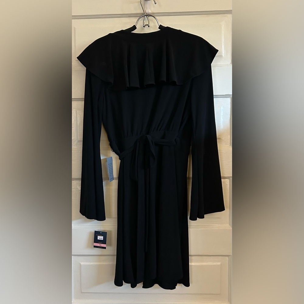 Just...Taylor Black Wrap Long Sleeve Dress, size 10 - Picture 4 of 10